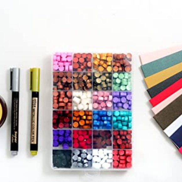 Marbolox Wax Seal Kit with 5 Seal Designs, 24 Colors(620 Pcs) Wax Seal S… - Picture 2 of 7